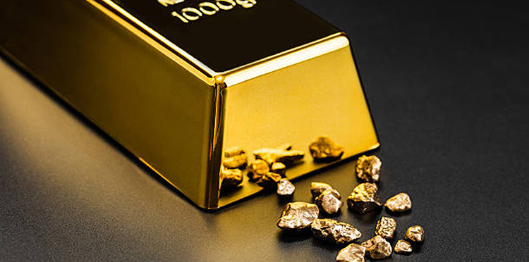 Goud baren en munten