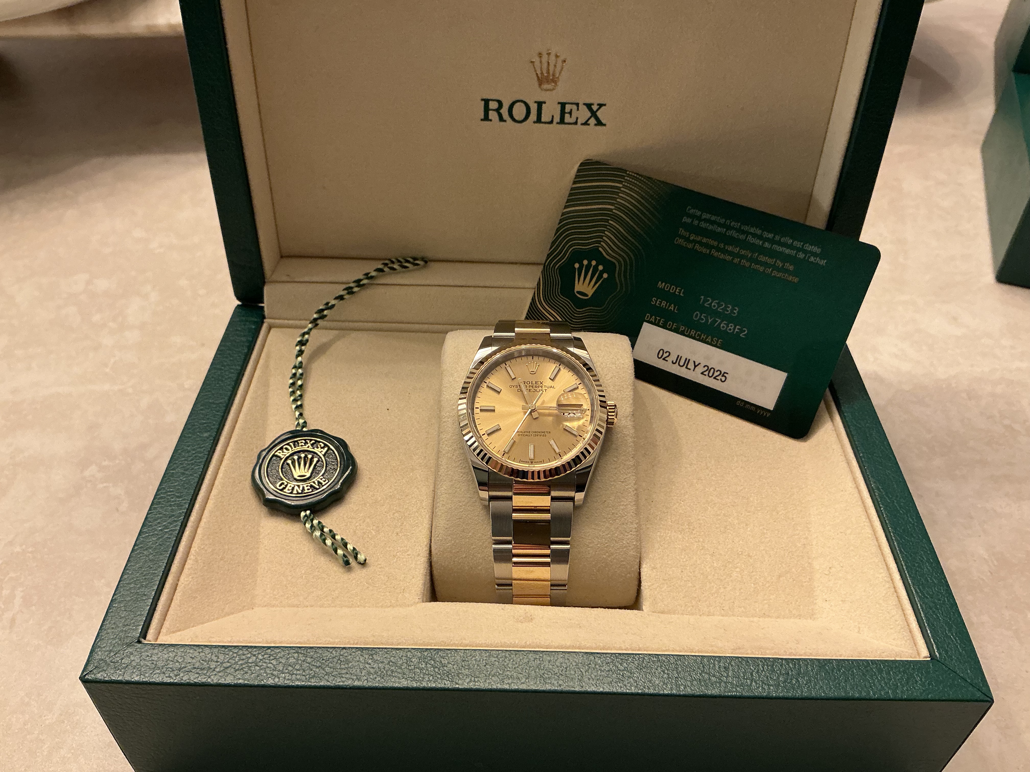 Rolex-Datejust Geelgoud/Staal Full Set