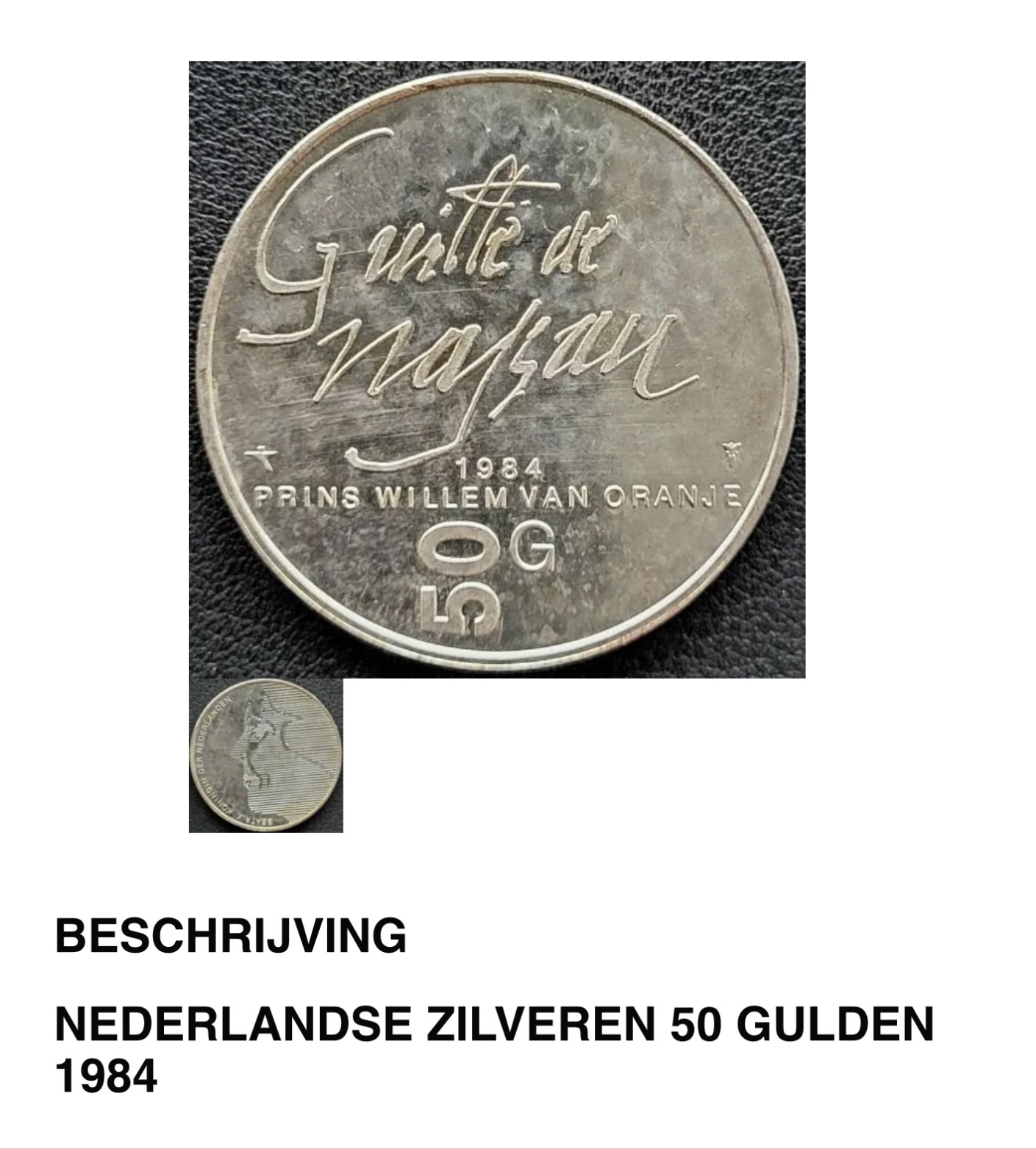 Prins Willem van Oranje 50 Gulden Zilveren Munt 1984