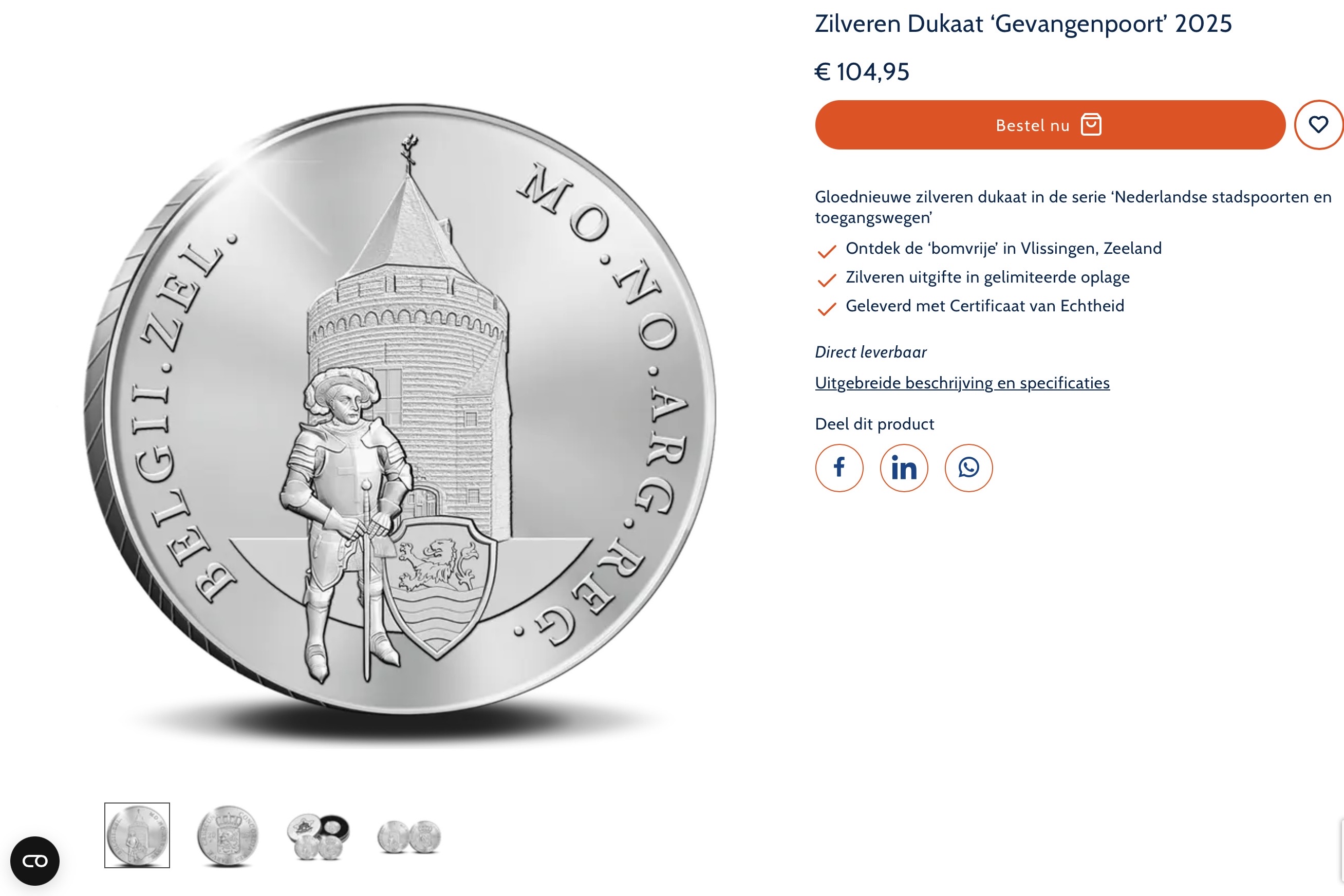 Zilveren Dukaat Gevangenpoort 2025