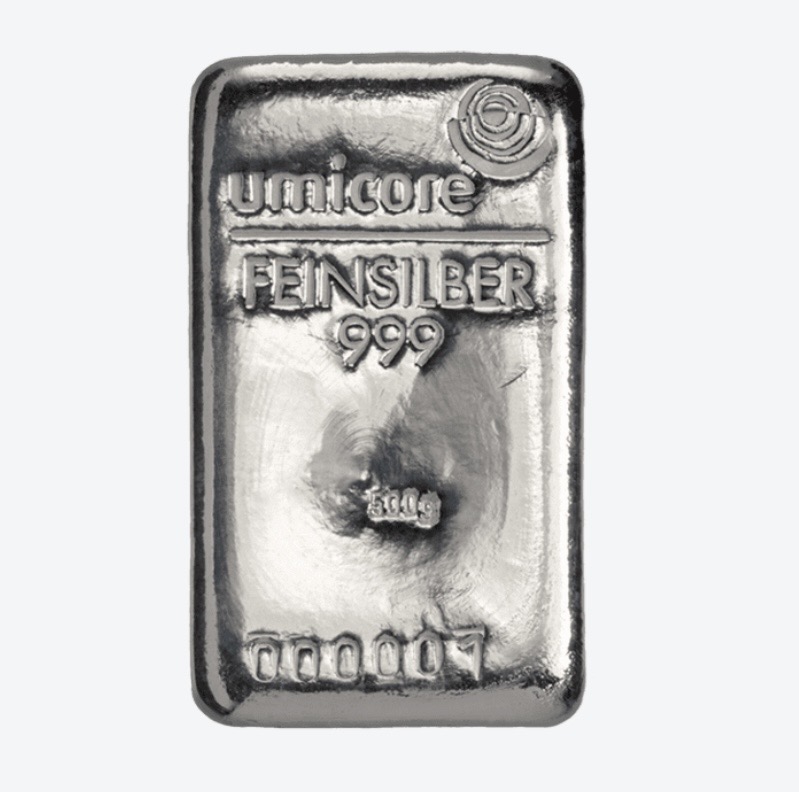 Umicore zilverbaar 500 gram